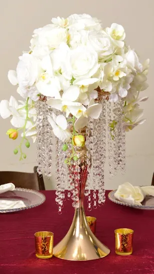 Centerpiece Crystals and Floral