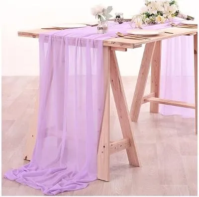 Lilac shimmer chiffon table runner 