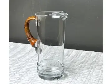 Carl Aubock Style Cocktail Pitcher Rattan Woven Handle