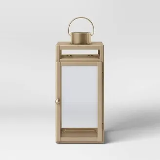 Metal Lantern Candle Holder Matte Gold