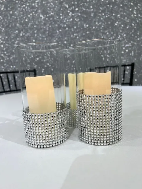 Rhine Stone Glass Vase 