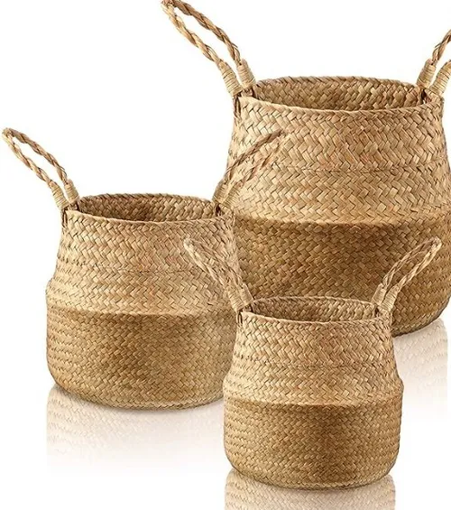 Patelai 3 Set Seagrass Woven  Belly Basket 