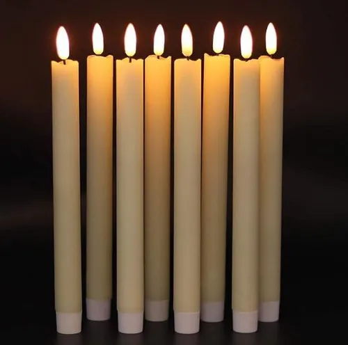 Flikering Taper Candles with remote. REAL wax