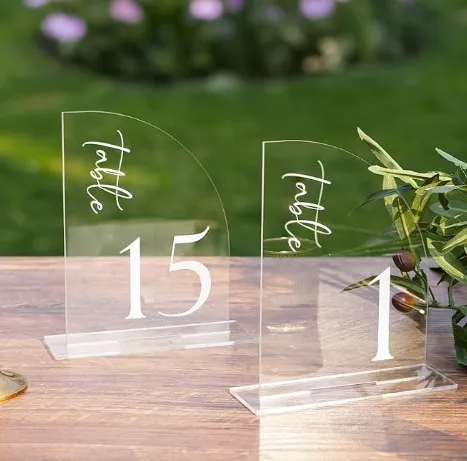 Acrylic Table Numbers Semi-Arched 1-15