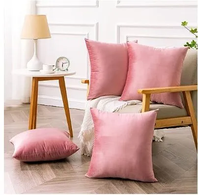 Pink Velvel Throw Pillow 20x20