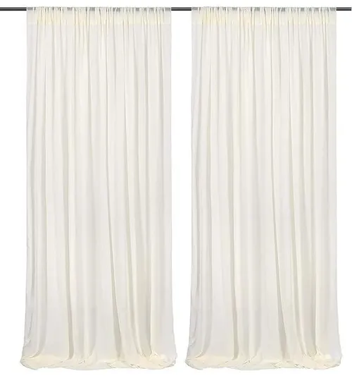 ivory chiffon backdrop 10 ft long x 5 ft wide panels