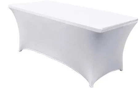white spandex table cloth 8 ft