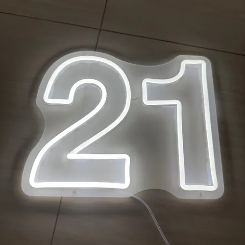 Neon Light up '21' sign