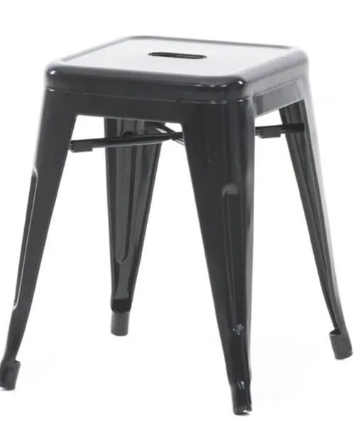 Metal Stool - Black - 46CM 