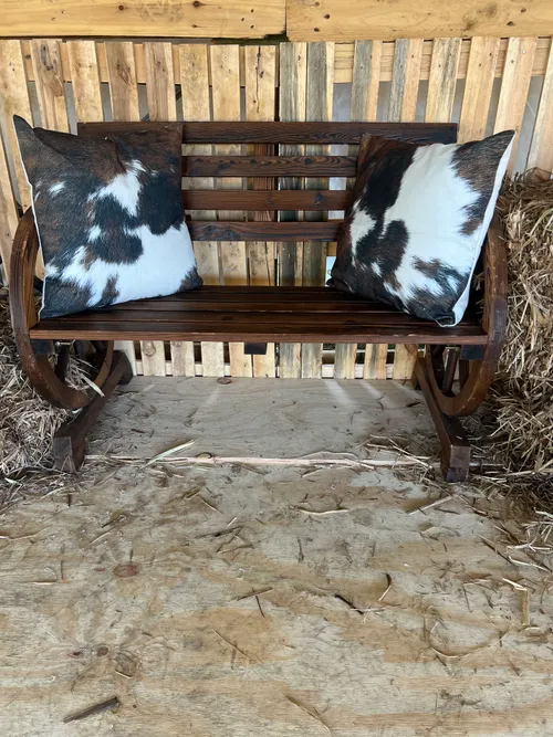 Faux cow skin cushions