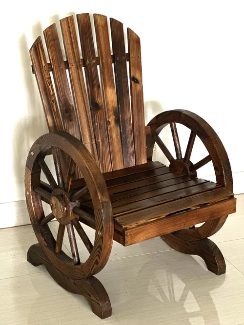 Wagon Wheel Wood Seat - Single 