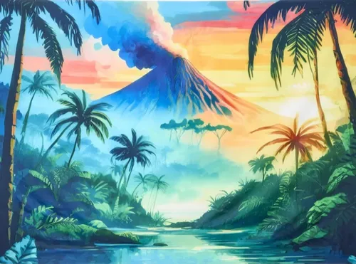 Island Tropical Backdrop 