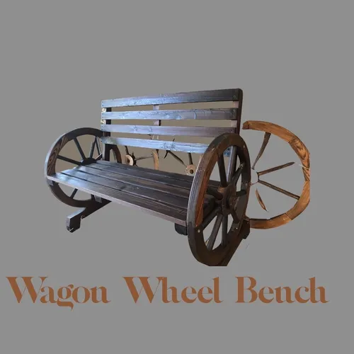 Wagon Wheel Bench Seat - Double 