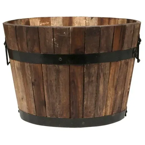 Half Barrel Wooden Planter