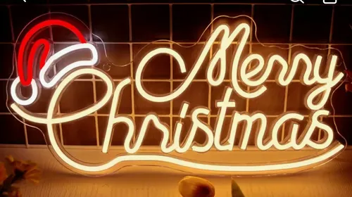 Neon Light up 'Merry Christmas' sign 