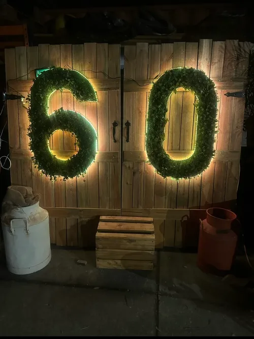 60 greenery light up numbers