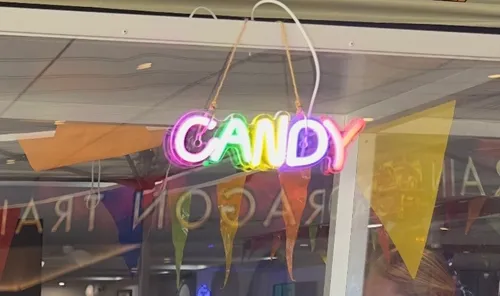 Neon Light Up 'Candy' sign 