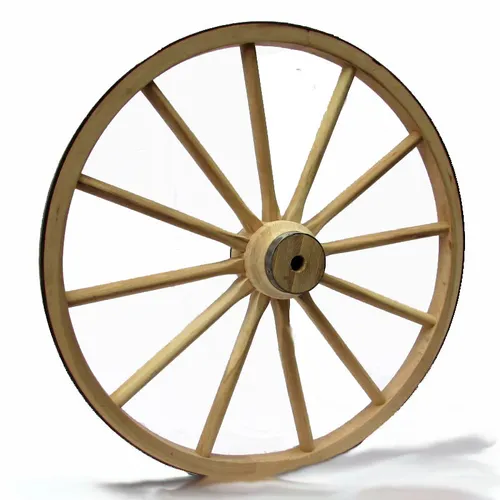Large wooden wagon wheel