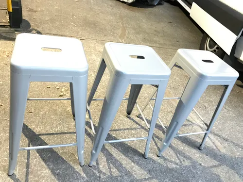 Metal Stool - 66cm White 