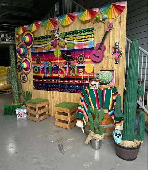Mexican panel backdrop and props