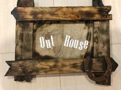 Wooden OutHouse Sign