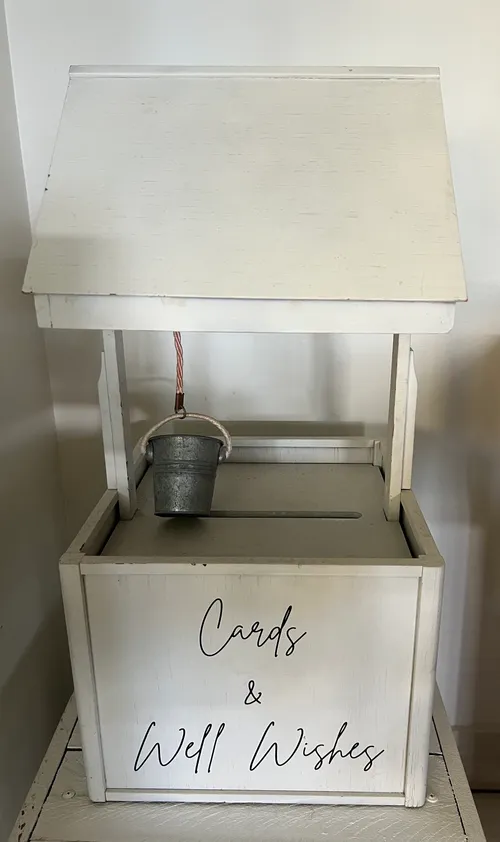 Wood Wishing Well - White