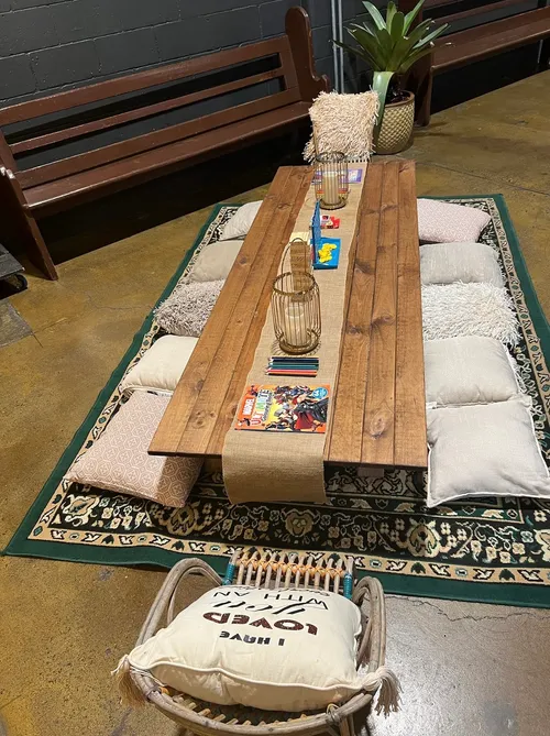 Rustic Wood Picnic Tables - With Trestle Legs