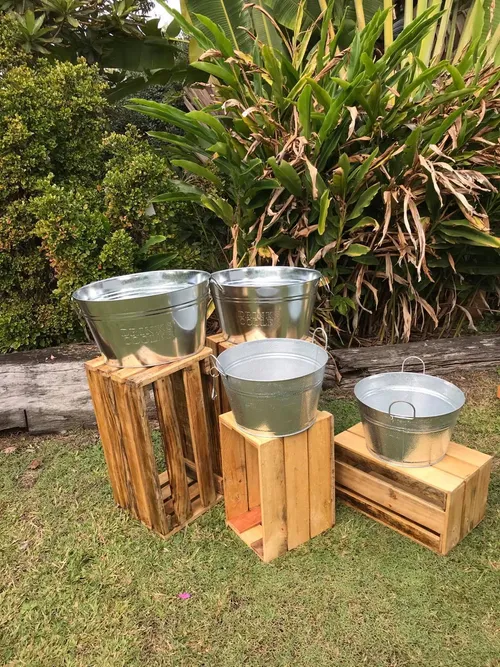 Rustic Recycled Wood  Crate Drink Cooler Display Boxes