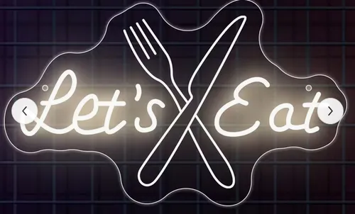 Let's Eat Neon Light Up Sign for Grazing Tables 