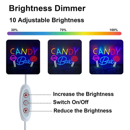 Neon Light Up 'Candy' sign 