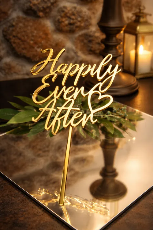 Elegant Cake Topper Gold