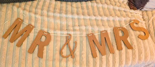 Mr & Mrs Wooden Banner - Head Table