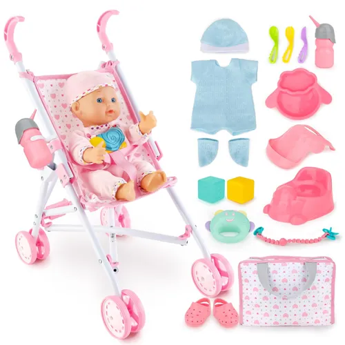 Baby doll with stroller