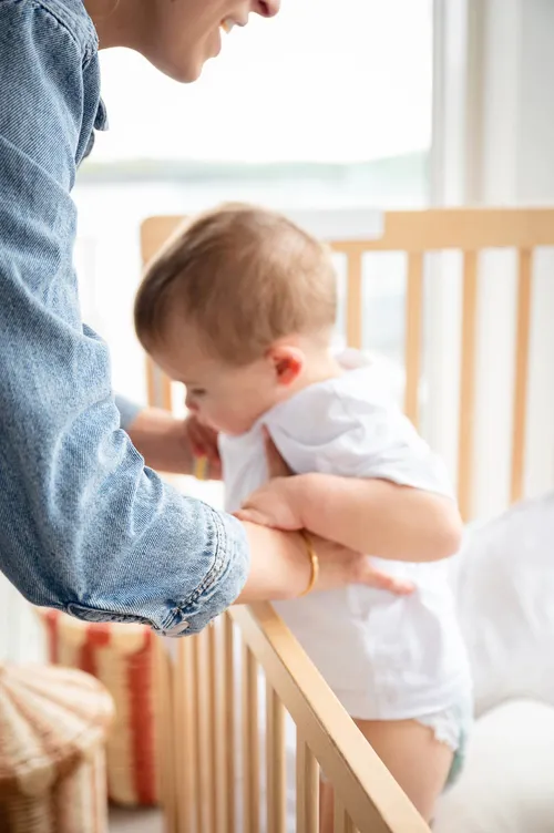 Baby Wooden Cot (includes mattress and sheet)