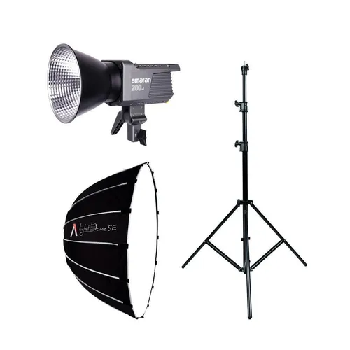 Aputure Amaran 200D + Light Dome SE + Stand | Video Light