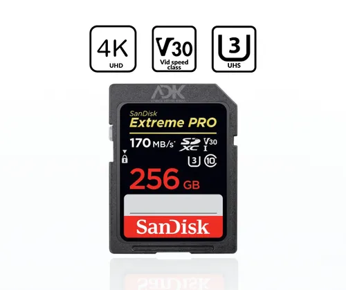 SanDisk Extreme Pro SDXC Memory Card - 256GB