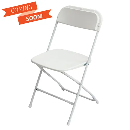 Folding Chair White Seat & White Frame