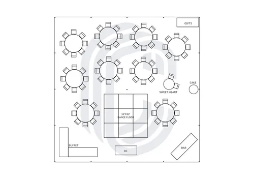 40 x 40 75 Guest Wedding Pole Tent 