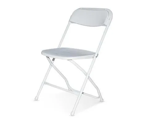 Folding Chair White Seat & White Frame