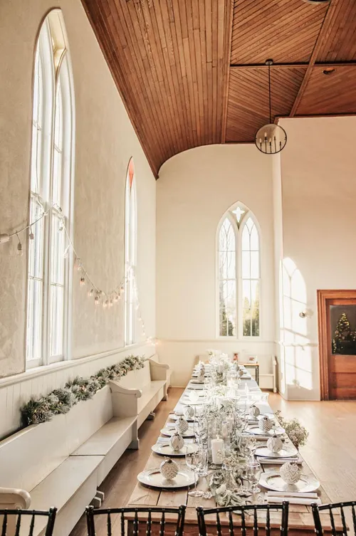 White String Lights for  Chapel Walls (Includes Setup)