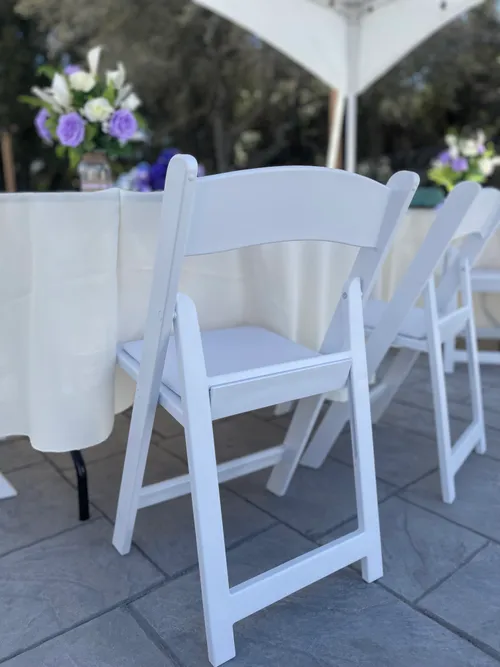 White Resin Folding Chair 