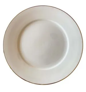 Dinner Plate - White & Gold Rim