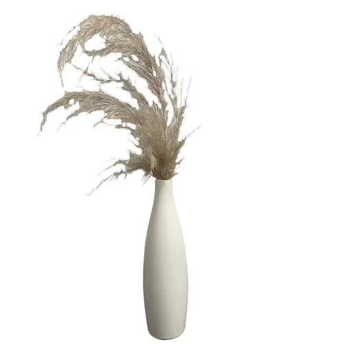 Vase - White Ceramic Barrel Bottle