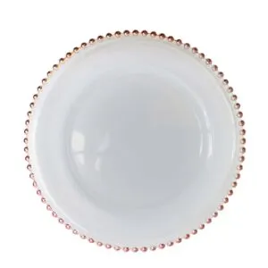 Glass Under Plates - Rose Gold Beaded