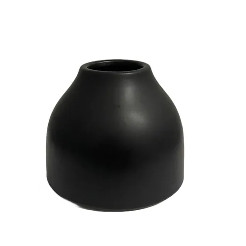 Vase - Black Ceramic Dome Pot