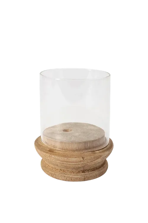 Vase - Wood & Glass (Round)