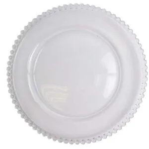 Glass Under Plates - Clear beaded