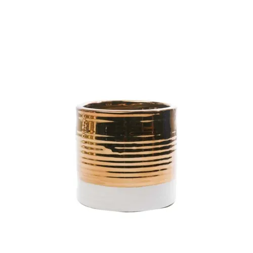 Vase - Ceramic Gold & White