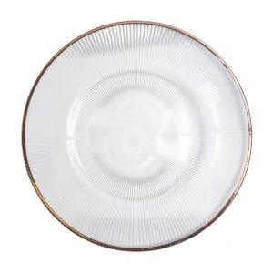 Glass Under Plates - Rose Gold Rim with Lines