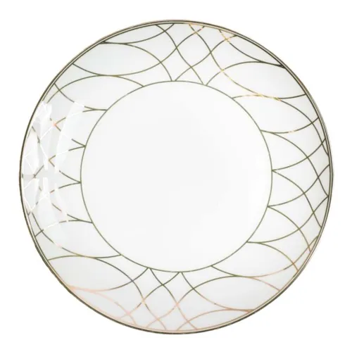 Side Plate - Gold & White (with Lines)